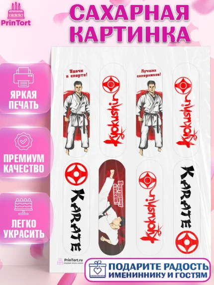 Сахарная картинка, Карате, Спорт, Мальчик, День рождения, арт. PT104107