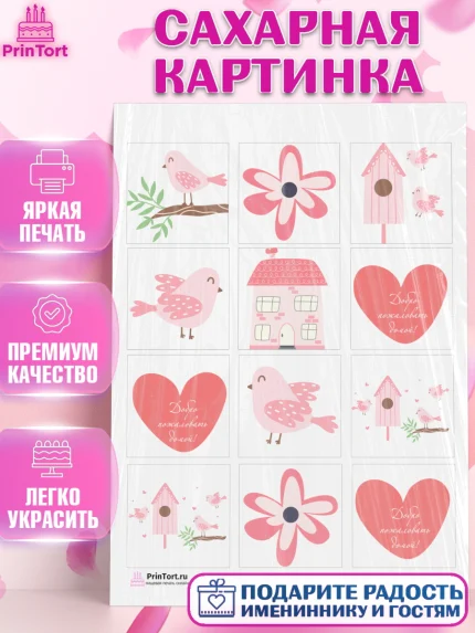Сахарная картинка, Добро пожаловать, Новоселье, Девочка, арт. PT104186