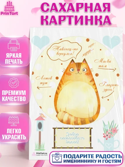 Сахарная картинка, Добро пожаловать, Новоселье, Девочка, арт. PT104200