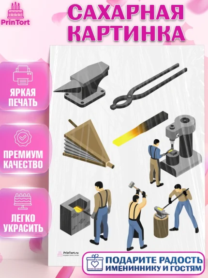 Сахарная картинка, День Металлурга, Металлург, Мальчик, арт. PT105006