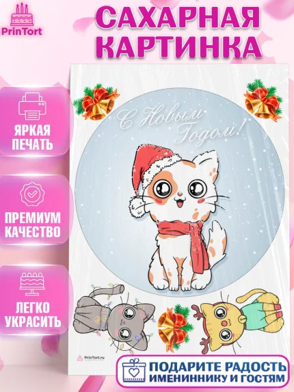Сахарная картинка, Новый год, Девочка, арт. PT105775