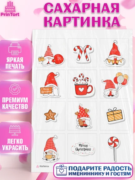 Сахарная картинка, Новый год, Девочка, арт. PT105831