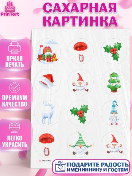 Сахарная картинка, Новый год, Девочка, арт. PT105832