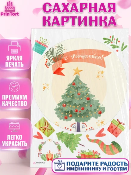 Сахарная картинка, Новый год, Девочка, арт. PT105834