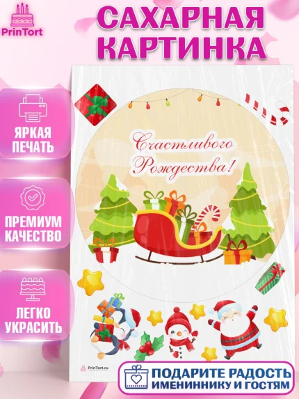 Сахарная картинка, Новый год, Девочка, арт. PT105838