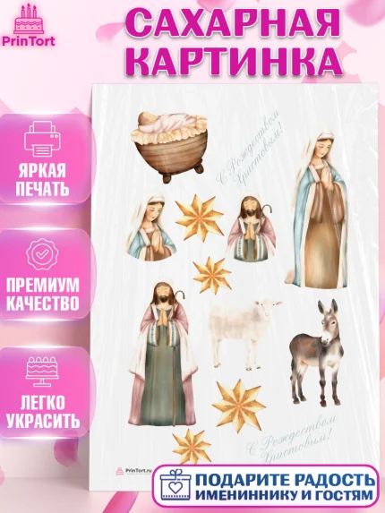 Сахарная картинка, Новый год, Девочка, арт. PT105853