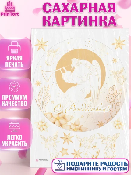Сахарная картинка, Новый год, Девочка, арт. PT105854