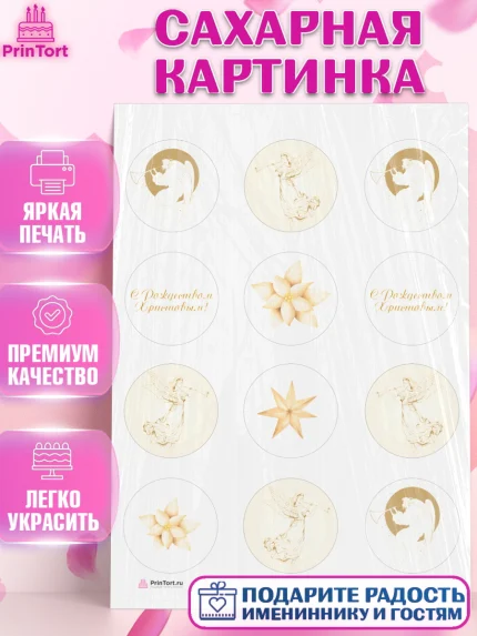 Сахарная картинка, Новый год, Девочка, арт. PT105856