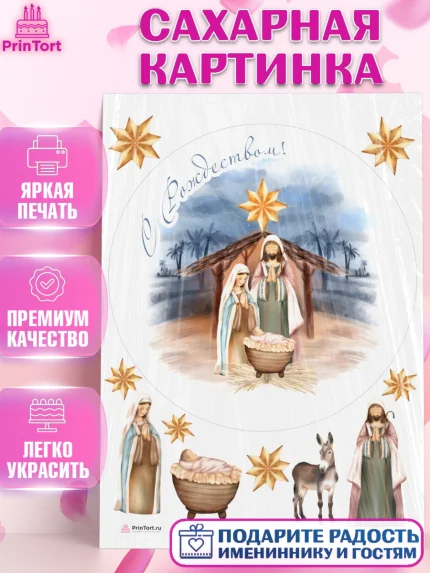 Сахарная картинка, Новый год, Девочка, арт. PT105858