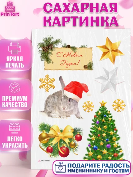 Сахарная картинка, Новый год, Девочка, арт. PT105951