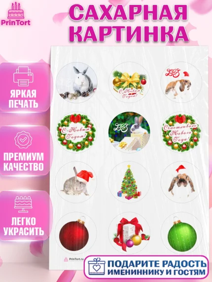 Сахарная картинка, Новый год, Девочка, арт. PT105955