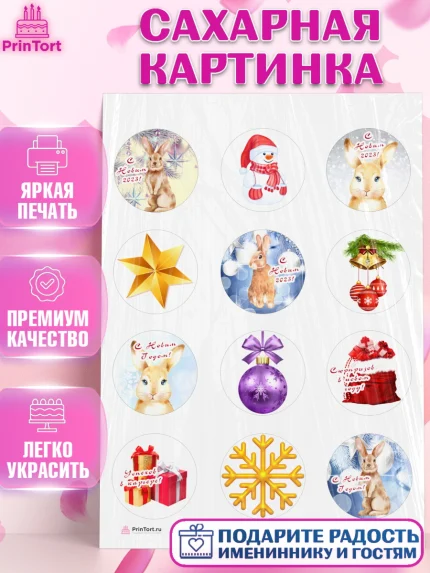 Сахарная картинка, Новый год, Девочка, арт. PT105965