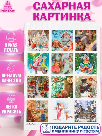 Сахарная картинка, Новый год, Девочка, арт. PT106438