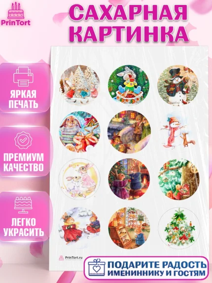 Сахарная картинка, Новый год, Девочка, арт. PT106440