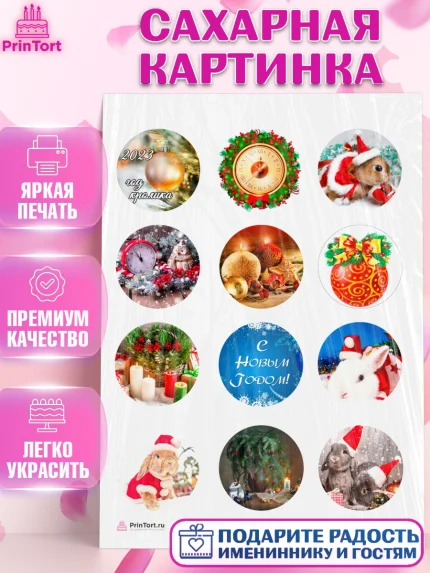 Сахарная картинка, Новый год, Девочка, арт. PT106442