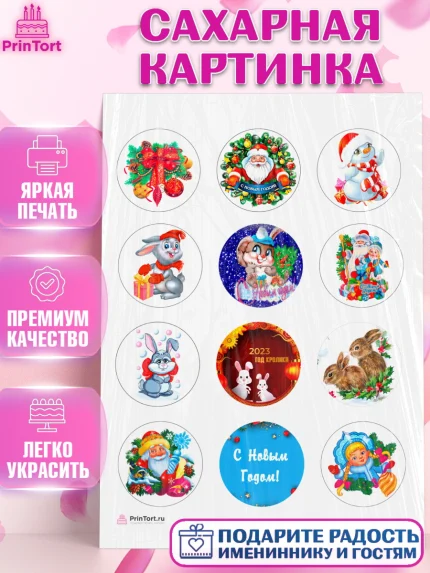 Сахарная картинка, Новый год, Девочка, арт. PT106443
