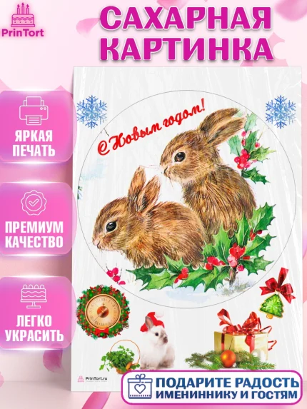 Сахарная картинка, Новый год, Девочка, арт. PT106452