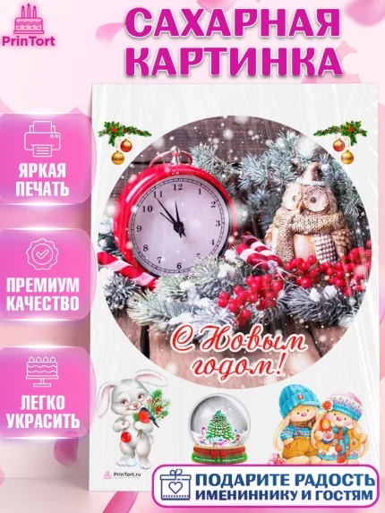 Сахарная картинка, Новый год, Девочка, арт. PT106454