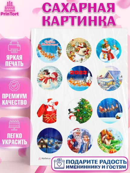Сахарная картинка, Новый год, Девочка, арт. PT106460