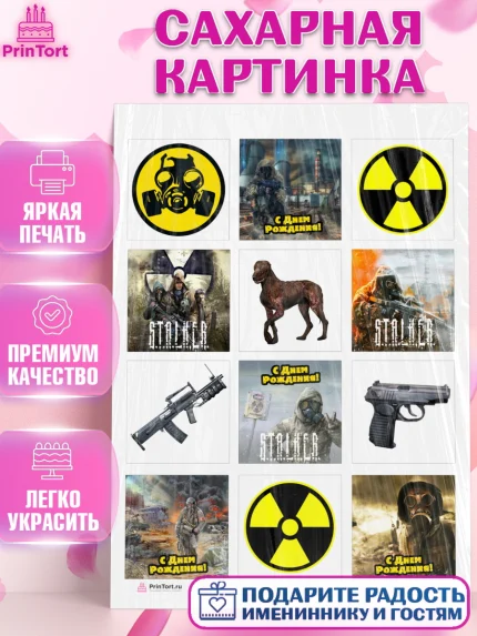 Сахарная картинка, Сталкер, Stalker, Мальчик, День рождения, арт. PT106698