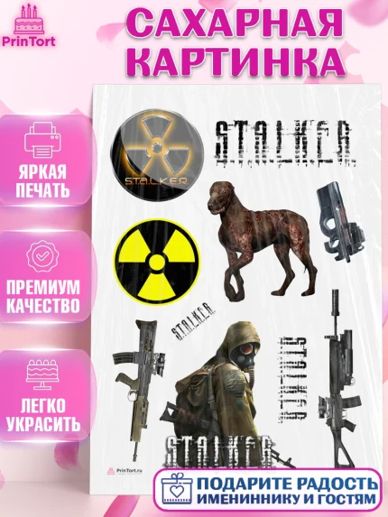 Сахарная картинка, Сталкер, Stalker, Мальчик, День рождения, арт. PT106705