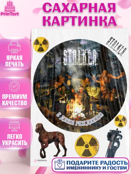 Сахарная картинка, Сталкер, Stalker, Мальчик, День рождения, арт. PT106706