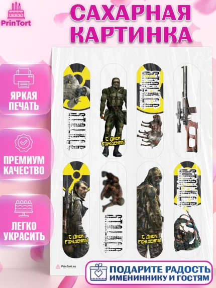 Сахарная картинка, Сталкер, Stalker, Мальчик, День рождения, арт. PT106707