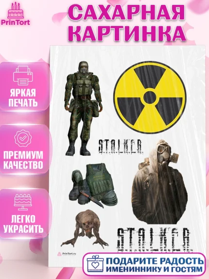 Сахарная картинка, Сталкер, Stalker, Мальчик, День рождения, арт. PT106709