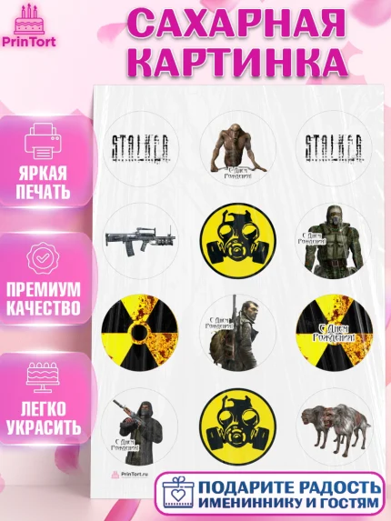 Сахарная картинка, Сталкер, Stalker, Мальчик, День рождения, арт. PT106711