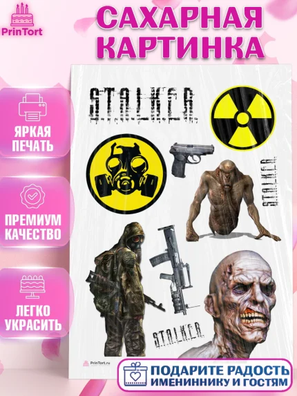 Сахарная картинка, Сталкер, Stalker, Мальчик, День рождения, арт. PT106712