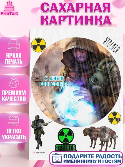 Сахарная картинка, Сталкер, Stalker, Мальчик, День рождения, арт. PT106717