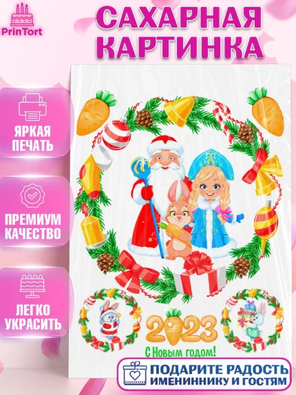 Сахарная картинка, Новый год, Девочка, арт. PT106863