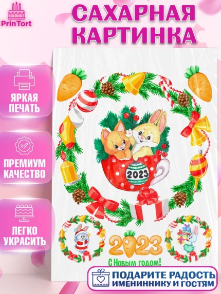 Сахарная картинка, Новый год, Девочка, арт. PT106865