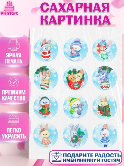 Сахарная картинка, Новый год, Девочка, арт. PT106868