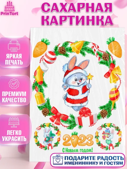 Сахарная картинка, Новый год, Девочка, арт. PT106870