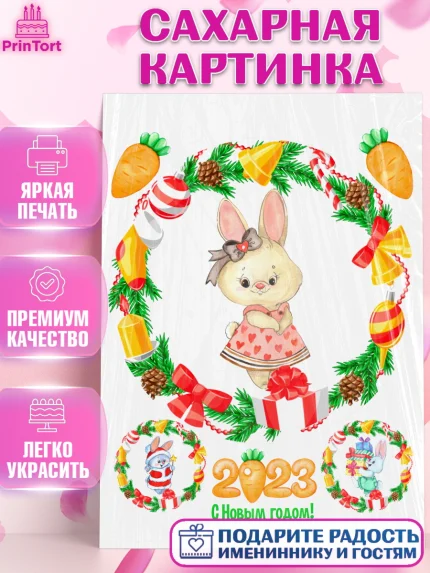 Сахарная картинка, Новый год, Девочка, арт. PT106871