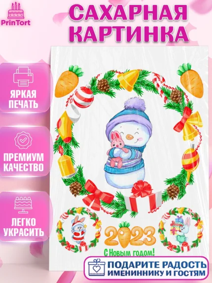 Сахарная картинка, Новый год, Девочка, арт. PT106872