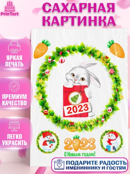 Сахарная картинка, Новый год, Девочка, арт. PT106873