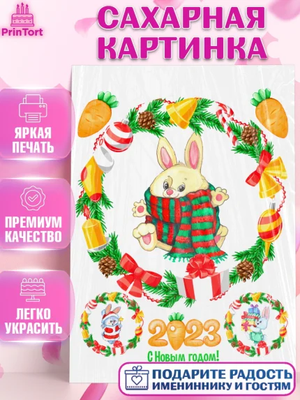 Сахарная картинка, Новый год, Девочка, арт. PT106874