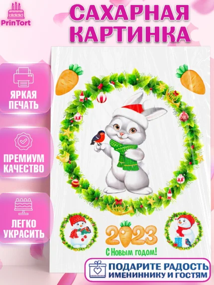 Сахарная картинка, Новый год, Девочка, арт. PT106875