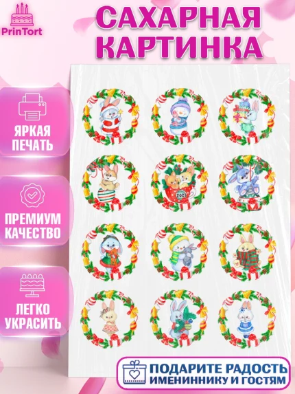 Сахарная картинка, Новый год, Девочка, арт. PT106876
