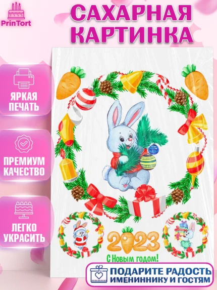 Сахарная картинка, Новый год, Девочка, арт. PT106877