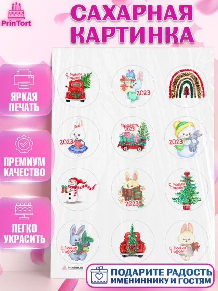 Сахарная картинка, Новый год, Девочка, арт. PT106899