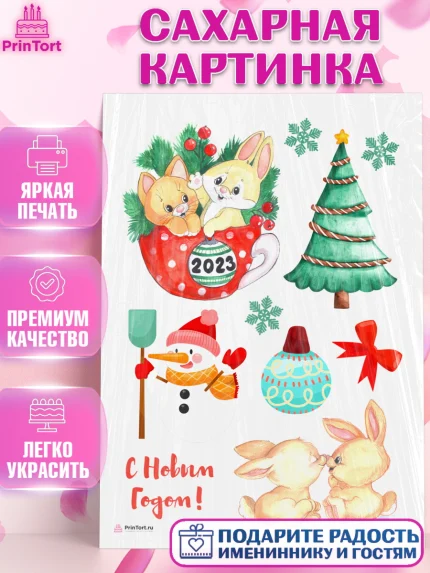 Сахарная картинка, Новый год, Девочка, арт. PT106900