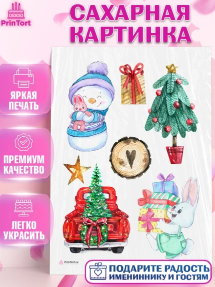 Сахарная картинка, Новый год, Девочка, арт. PT106904