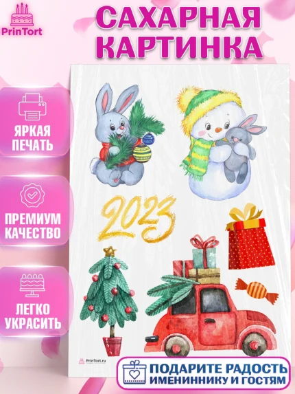 Сахарная картинка, Новый год, Девочка, арт. PT106908