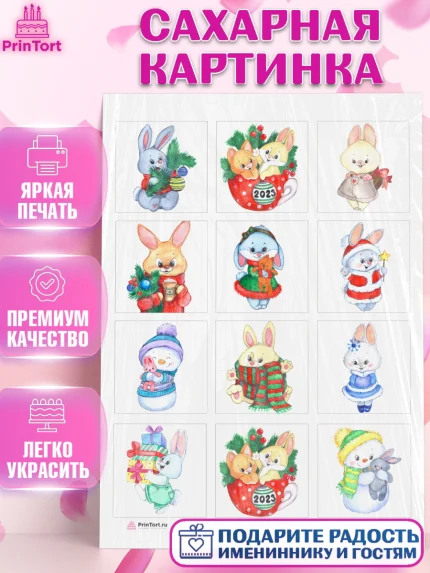 Сахарная картинка, Новый год, Девочка, арт. PT106910