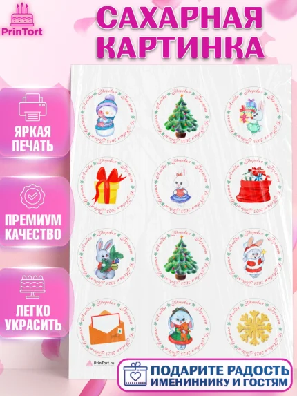 Сахарная картинка, Новый год, Девочка, арт. PT106914