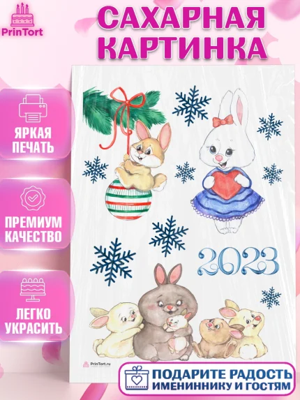 Сахарная картинка, Новый год, Девочка, арт. PT106917