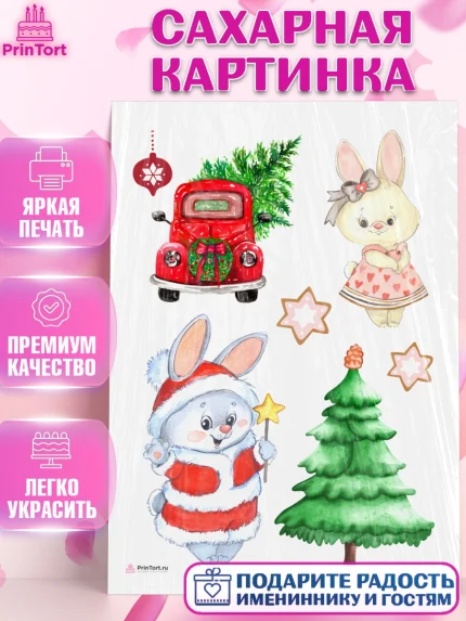 Сахарная картинка, Новый год, Девочка, арт. PT106919